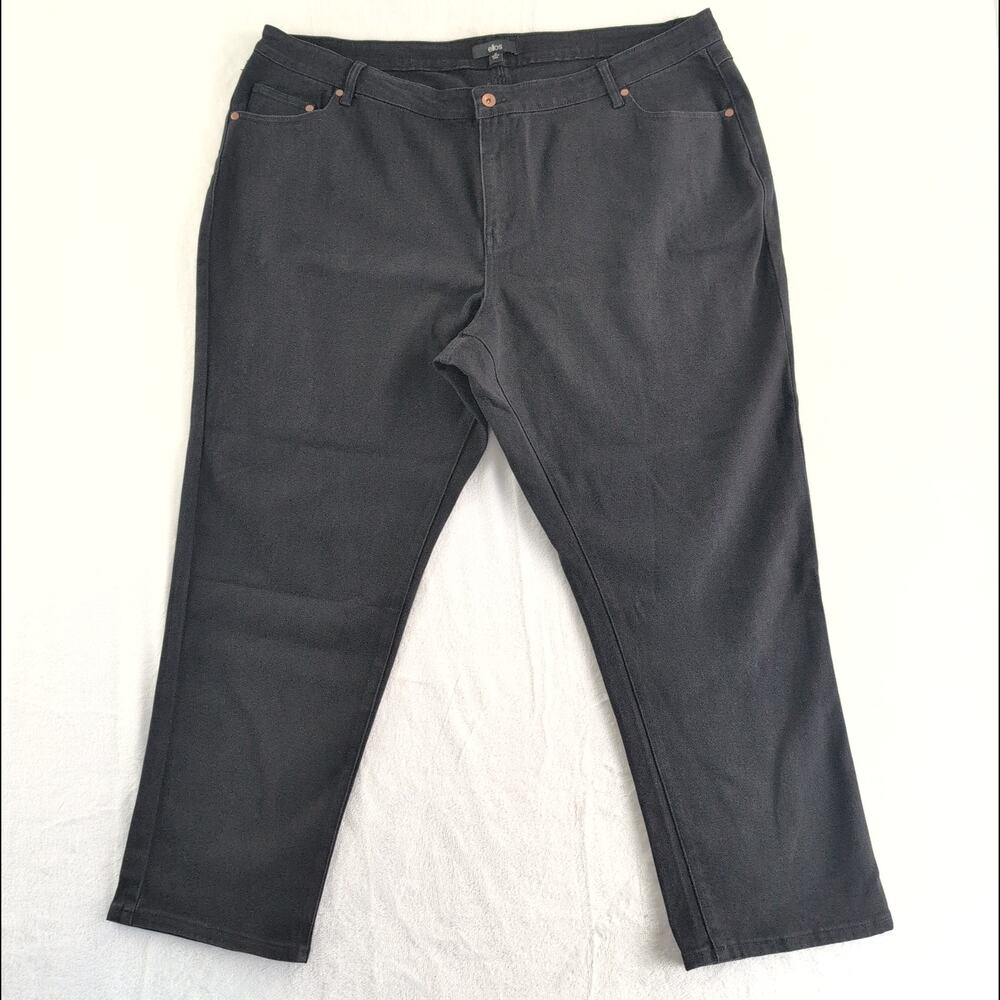Ellos Hight Waist Straight Leg Black Jeans Women's Size 26 Minimalist Tonal
